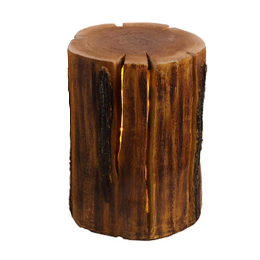 Rustic LED Resin Tree Stump Garden Lamp - Outdoor Decorative Light
