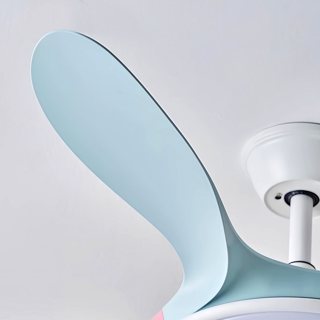 Contemporary White 5-Blade Ceiling Fan with LED Light for Home Office