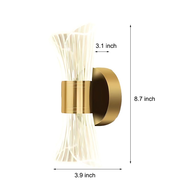 Modern LED Wall Lamp in Brass with Three-Step Dimming for Living Room