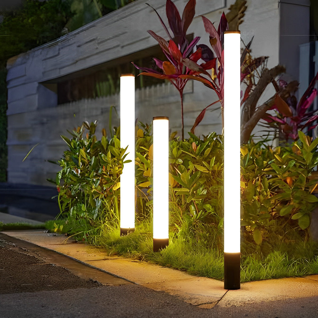 Modern Cylindrical Acrylic LED Landscape Light for Outdoor Gardens