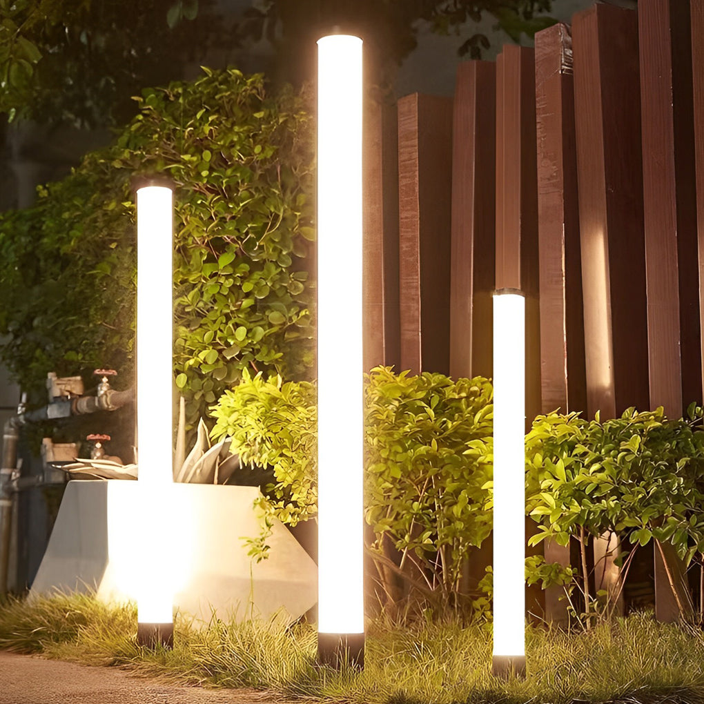 Modern Cylindrical Acrylic LED Landscape Light for Outdoor Gardens