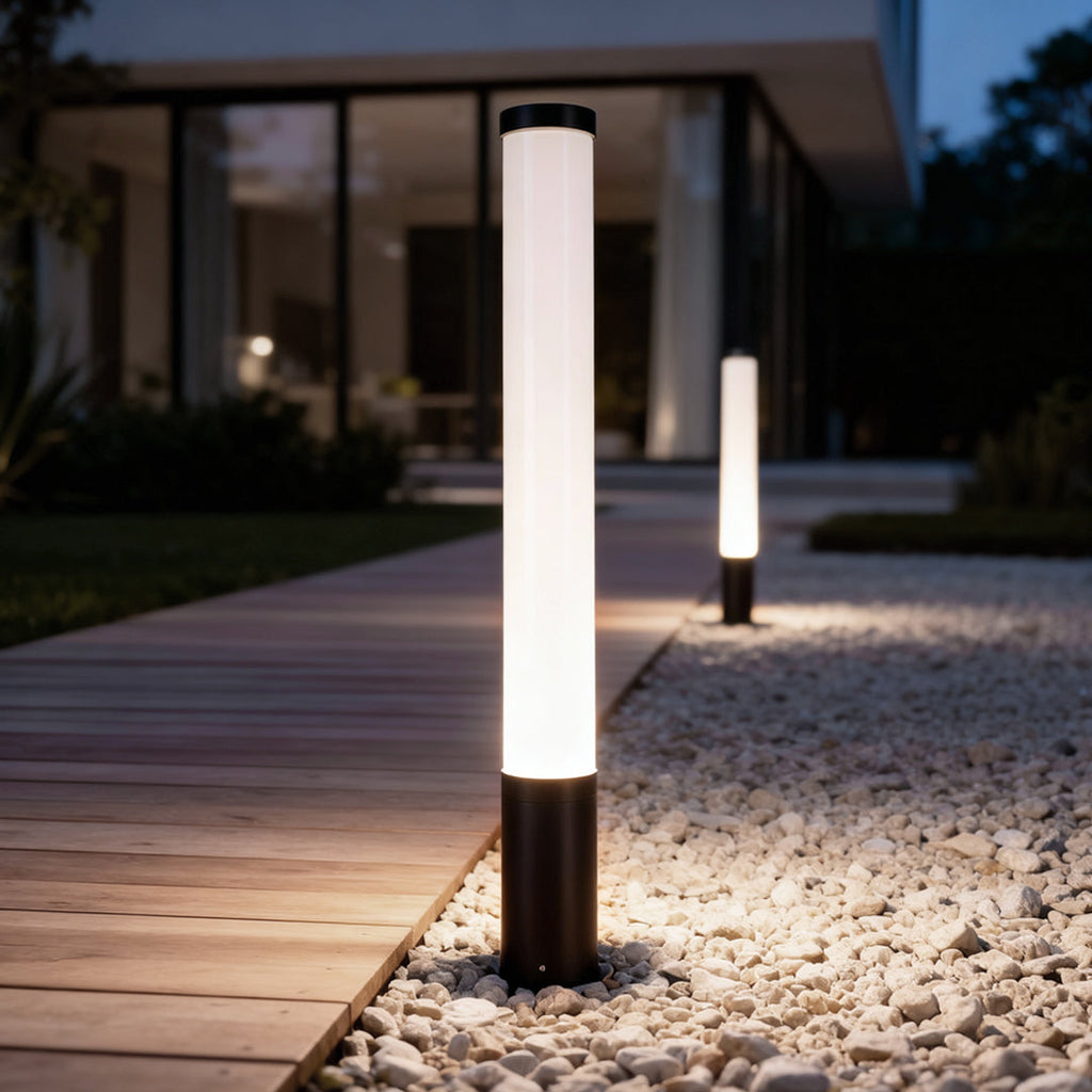 Modern Cylindrical Acrylic LED Landscape Light for Outdoor Gardens