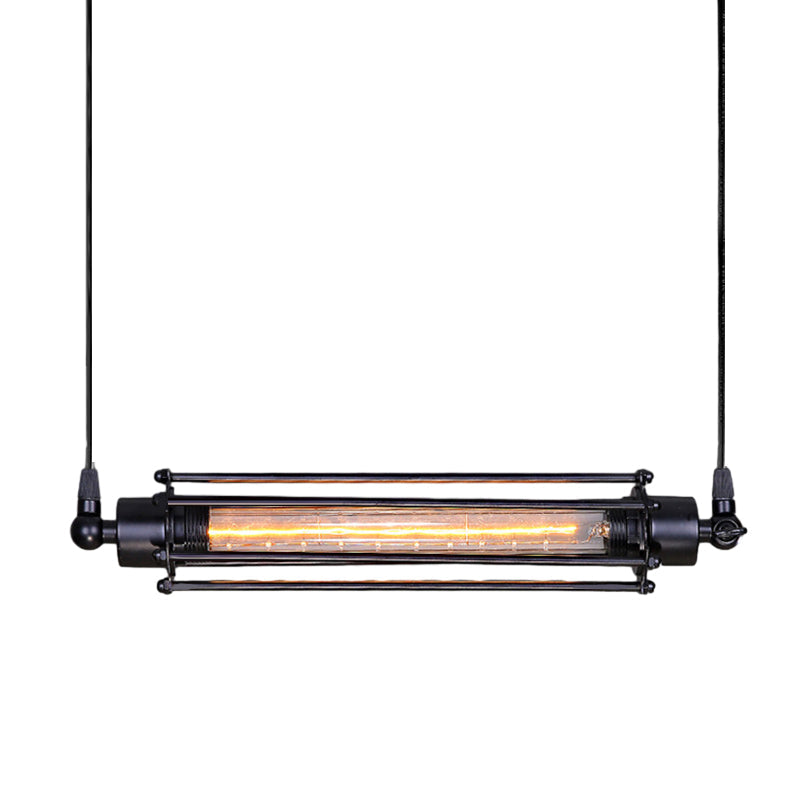 Vintage Industrial Iron Tube Pendant Light for Kitchen or Dining Room