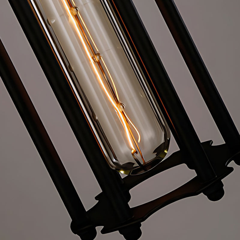 Vintage Iron Tube Pendant Light Fixture for Industrial Style Kitchen