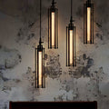 Vintage Industrial Iron Tube Pendant Light for Kitchen or Dining Room