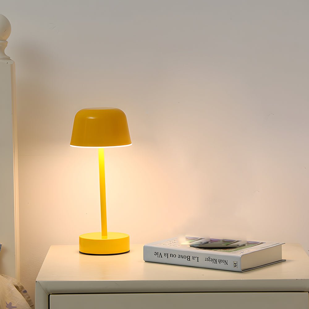 Adjustable Hat-Style Metal Finish Table Lamp for Modern Living Rooms