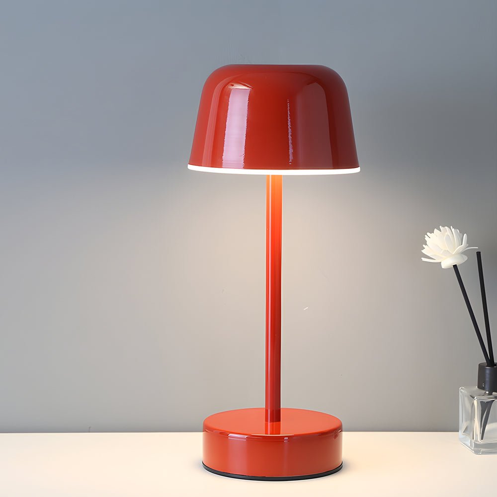 Adjustable Hat-Style Metal Finish Table Lamp for Modern Living Rooms