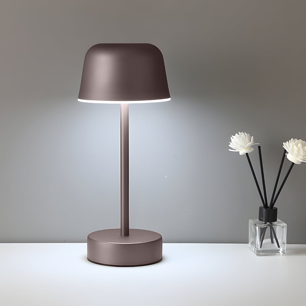 Adjustable Hat-Style Metal Finish Table Lamp for Modern Living Rooms