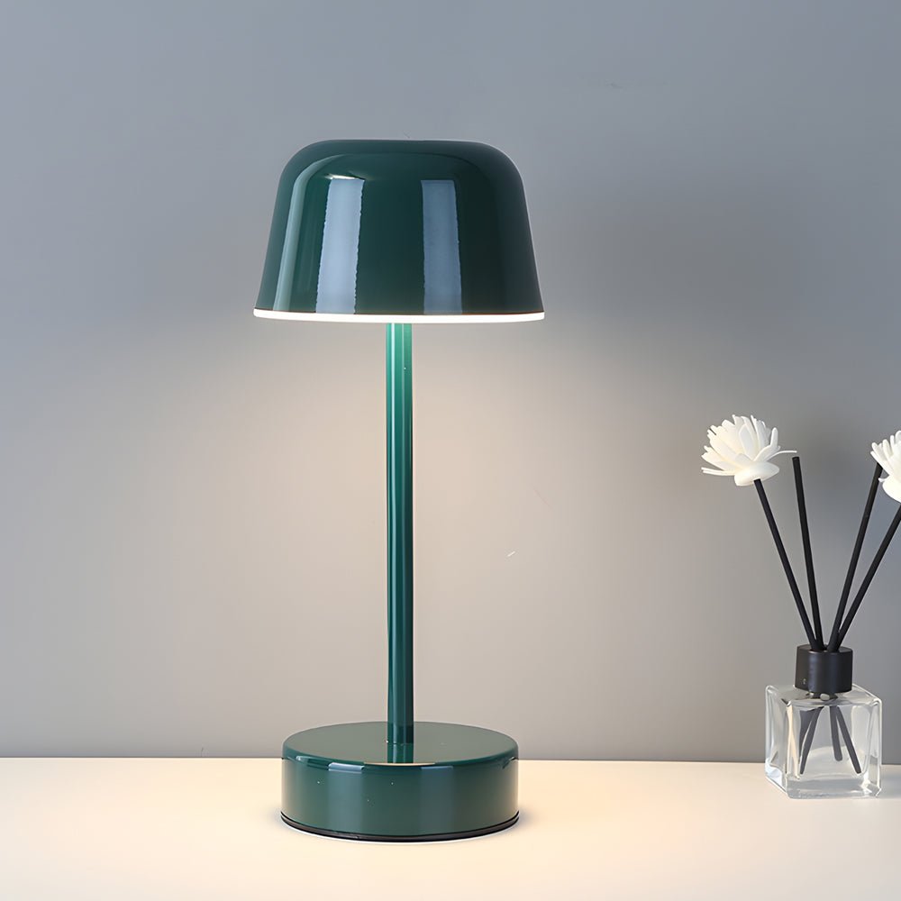 Adjustable Hat-Style Metal Finish Table Lamp for Modern Living Rooms