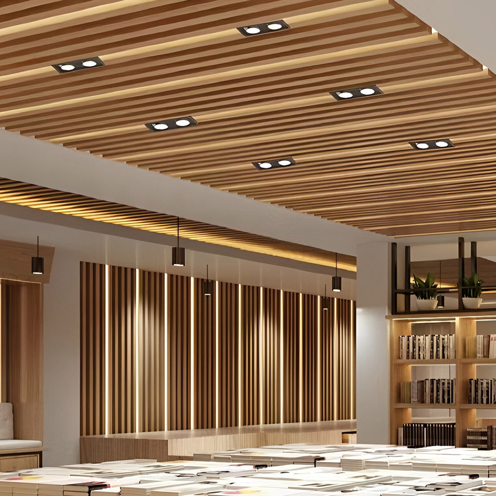 Modern Adjustable Rectangular Recessed Spotlight Fixture for Ceiling Lighting