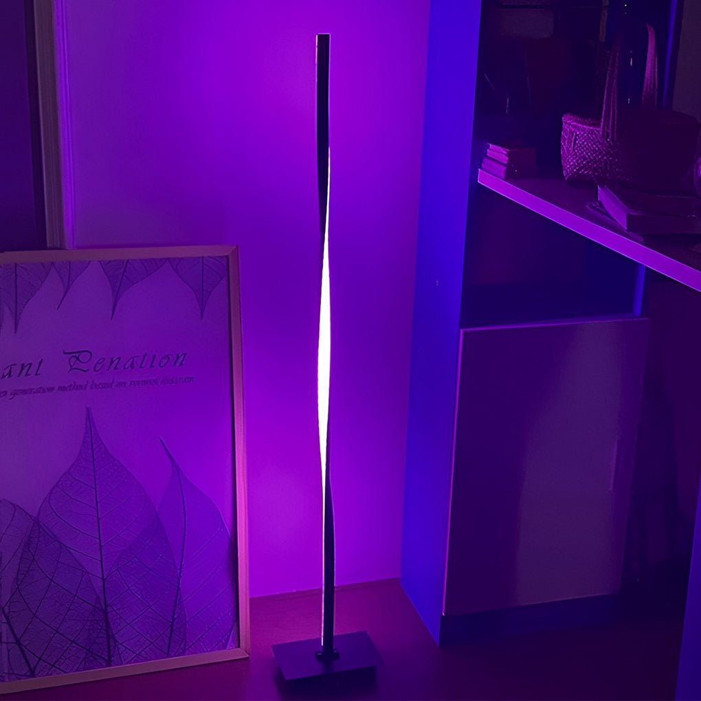Modern White Twisted LED Floor Lamp for Living Room & Bedroom Decor