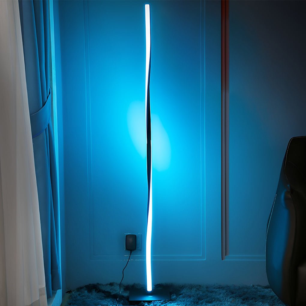 Modern White Twisted LED Floor Lamp for Living Room & Bedroom Decor