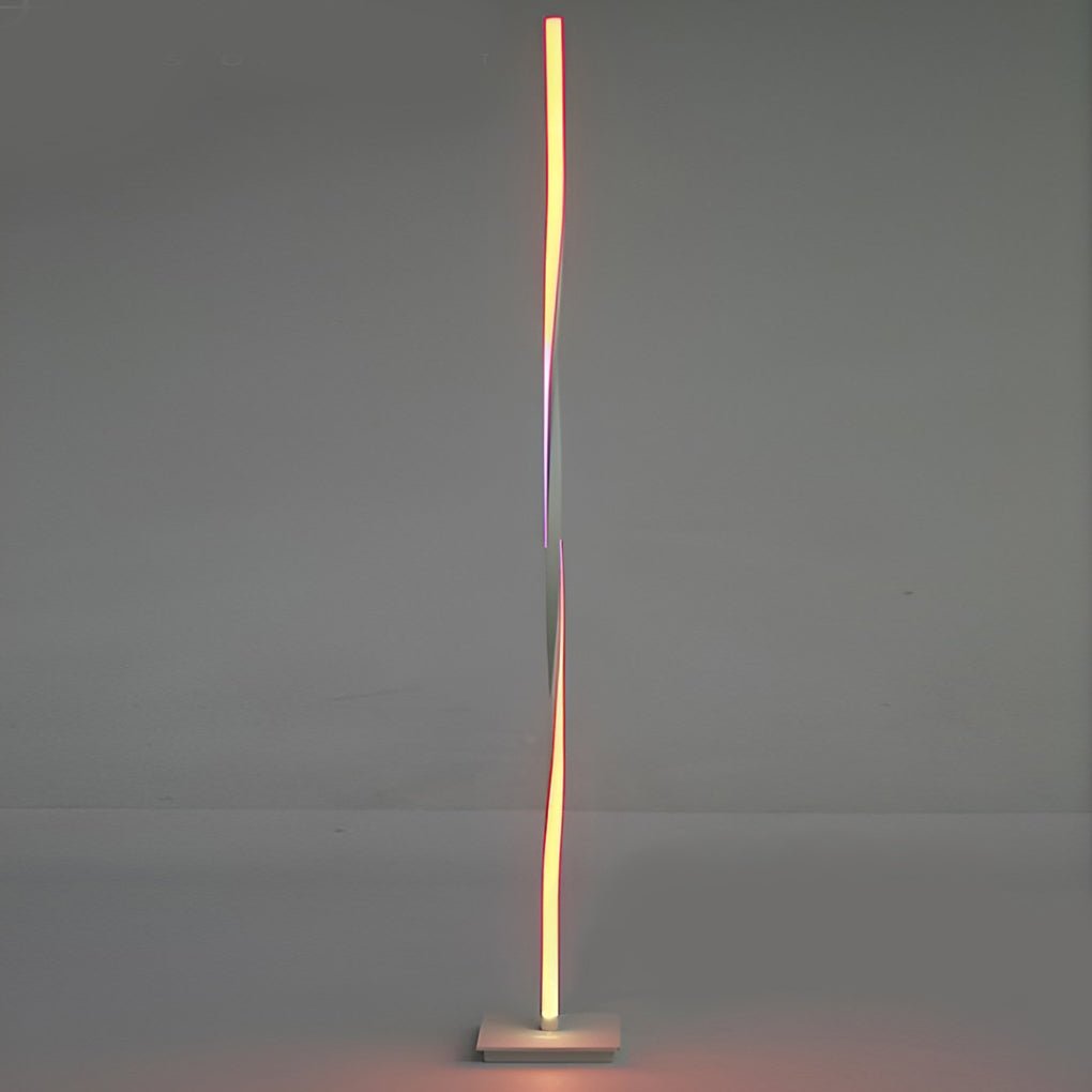 Modern White Twisted LED Floor Lamp for Living Room & Bedroom Decor