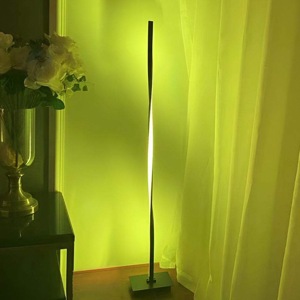 Modern White Twisted LED Floor Lamp for Living Room & Bedroom Decor