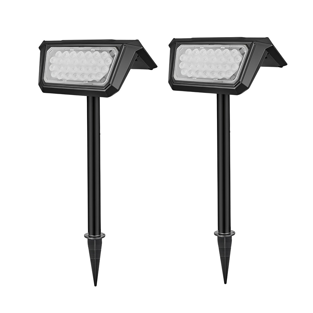 Modern Black LED Solar Pathway Lights for Outdoor Lawn and Garden Use
