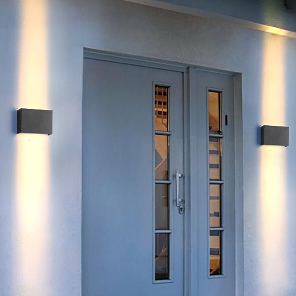 Contemporary Square White LED Up/Down Wall Light for Hallway & Living Room