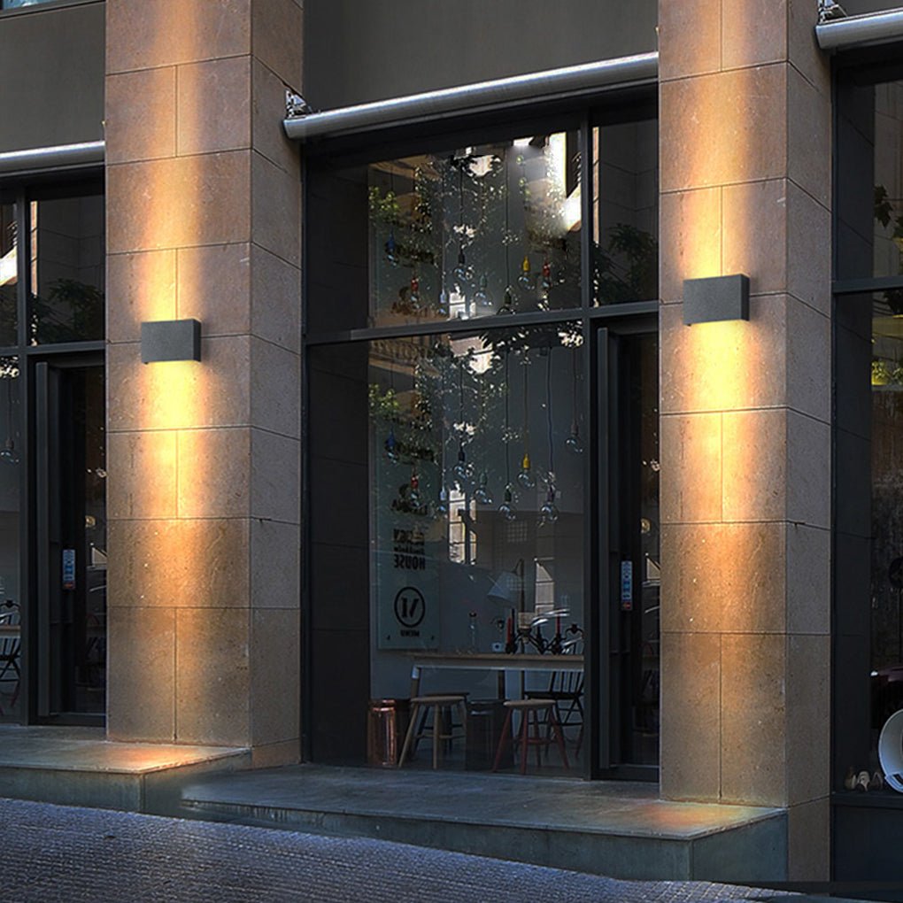 Contemporary Square White LED Up/Down Wall Light for Hallway & Living Room