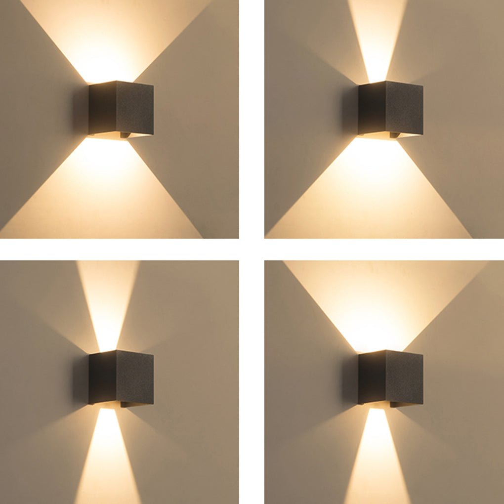 Adjustable Waterproof Outdoor Wall Light in Modern Black Aluminum Finish