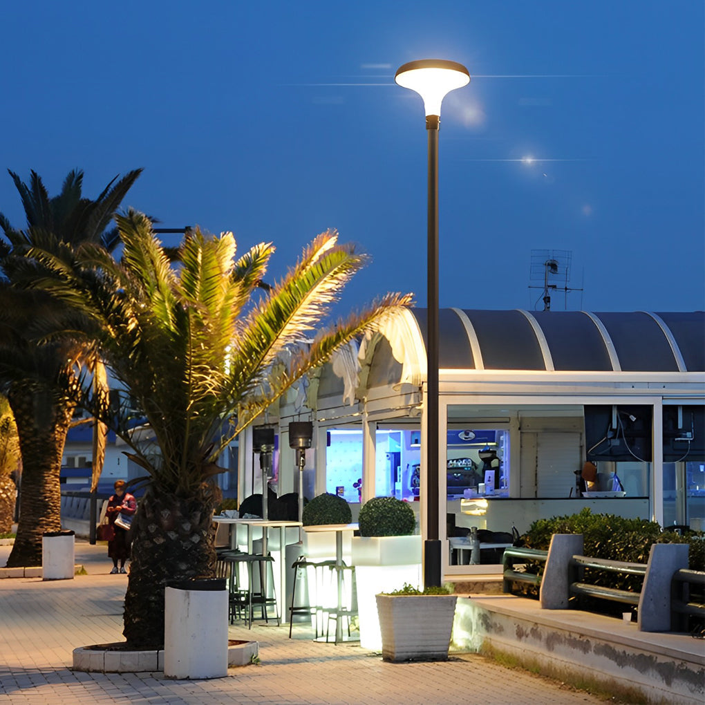 Modern Black LED Solar Street Light - Waterproof Outdoor Pole Lamp