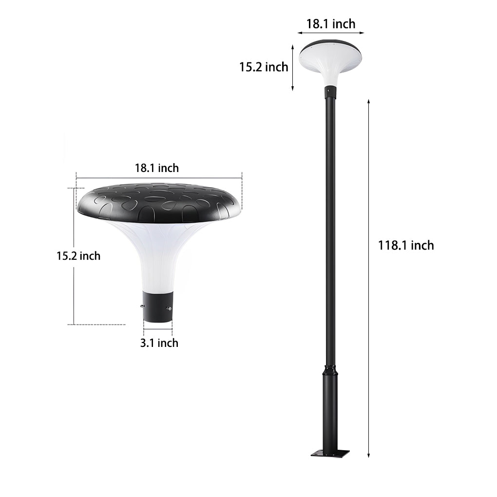 Modern Black LED Solar Street Light - Waterproof Outdoor Pole Lamp