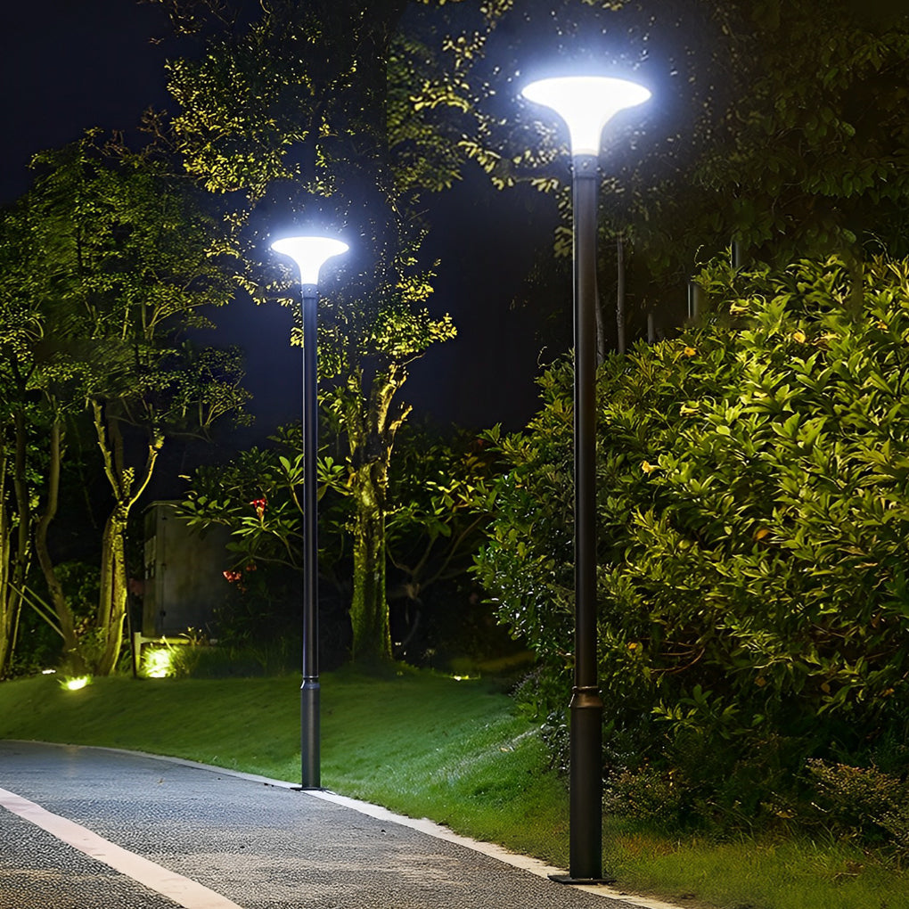 Modern Black LED Solar Street Light - Waterproof Outdoor Pole Lamp