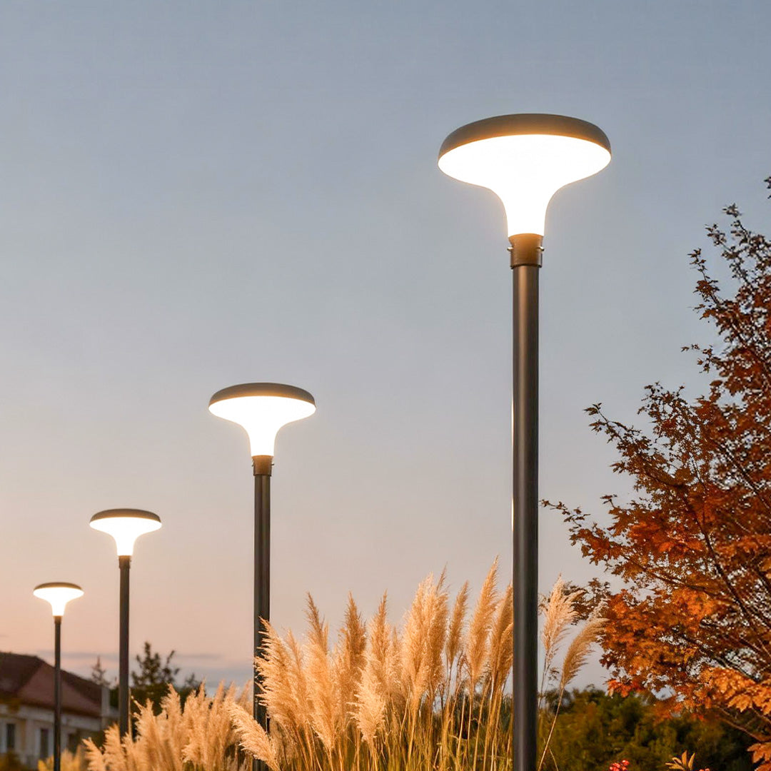 Modern Black LED Solar Street Light - Waterproof Outdoor Pole Lamp