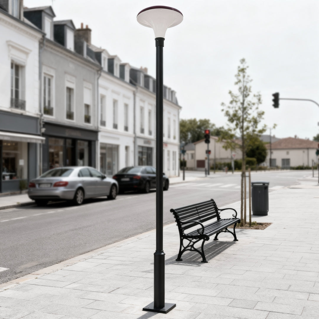 Modern Black LED Solar Street Light - Waterproof Outdoor Pole Lamp