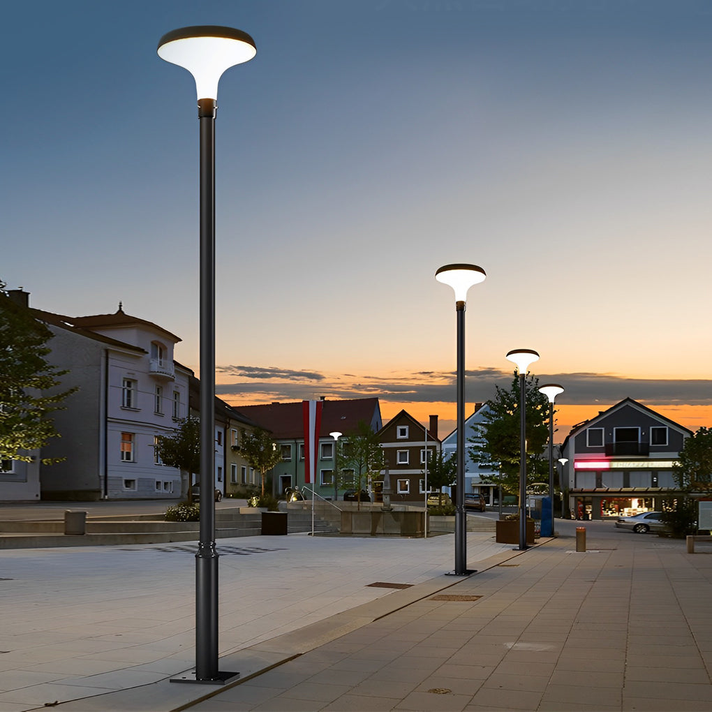 Modern Black LED Solar Street Light - Waterproof Outdoor Pole Lamp