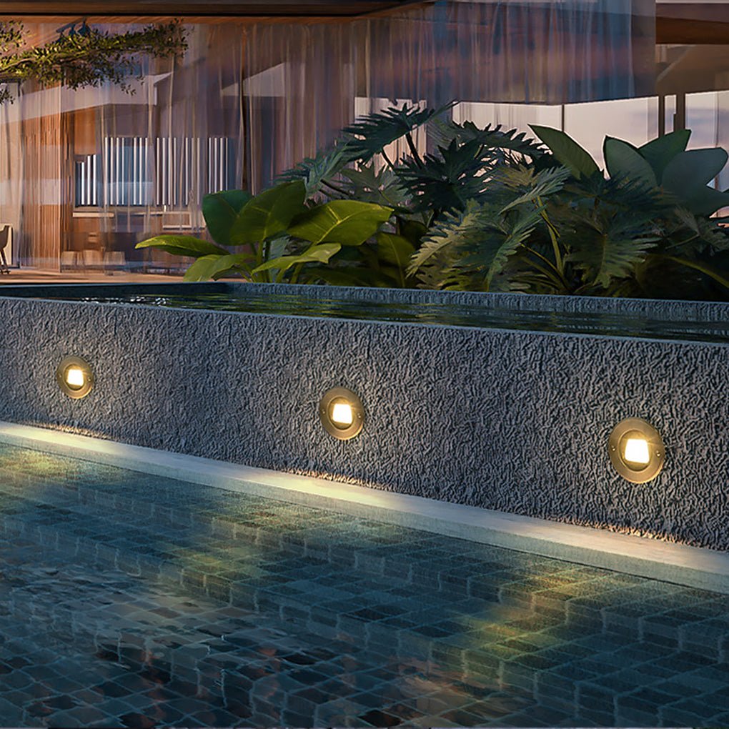 Modern Black LED Recessed Step Lights for Outdoor Deck & Patio Illumination