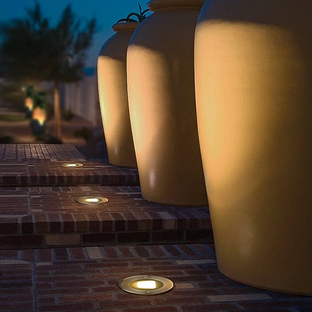 Modern Black LED Recessed Step Lights for Outdoor Deck & Patio Illumination