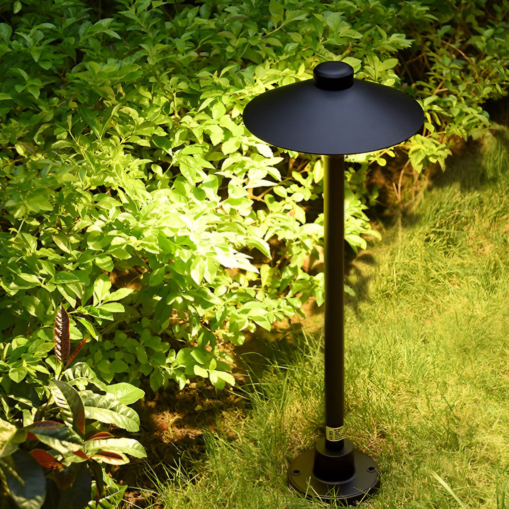 Modern Black Metal LED Pathway Umbrella Lamp for Outdoor Landscape Use