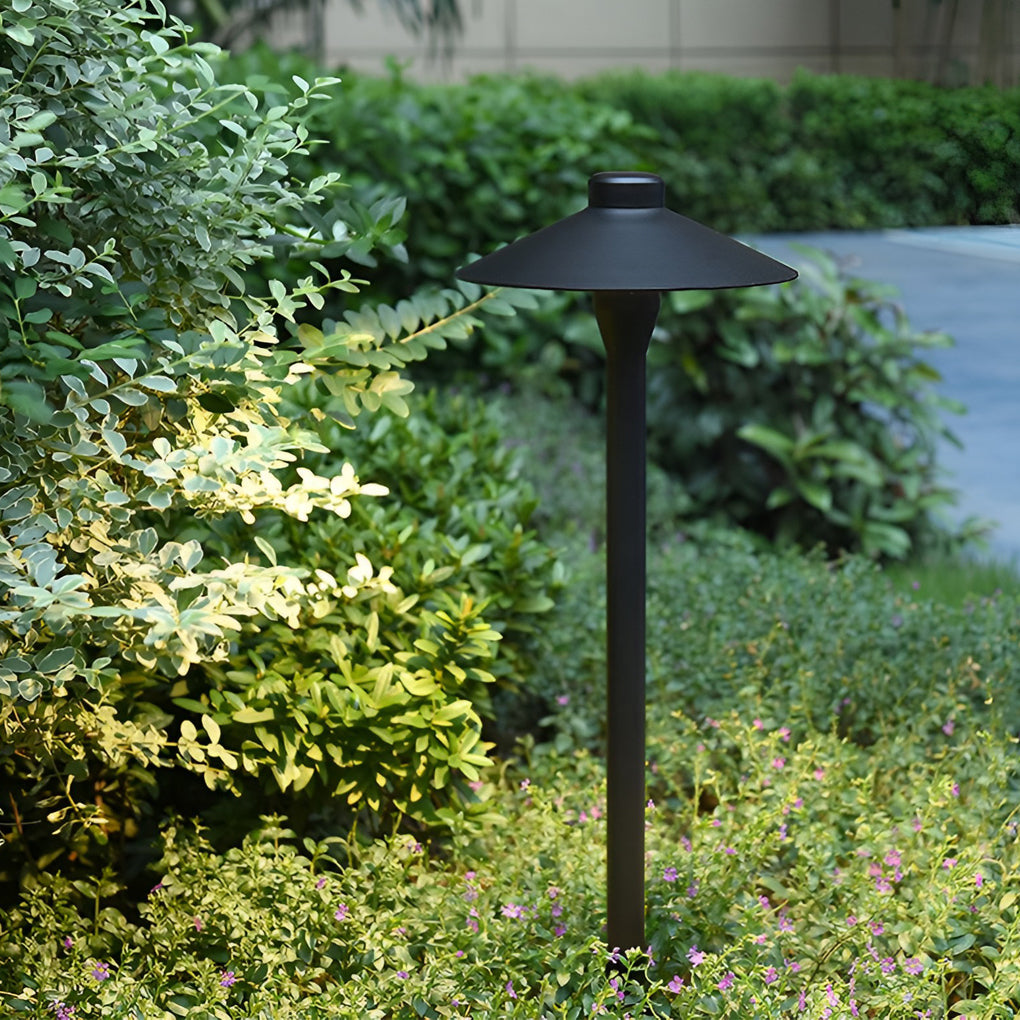 Modern Black Metal LED Pathway Umbrella Lamp for Outdoor Landscape Use