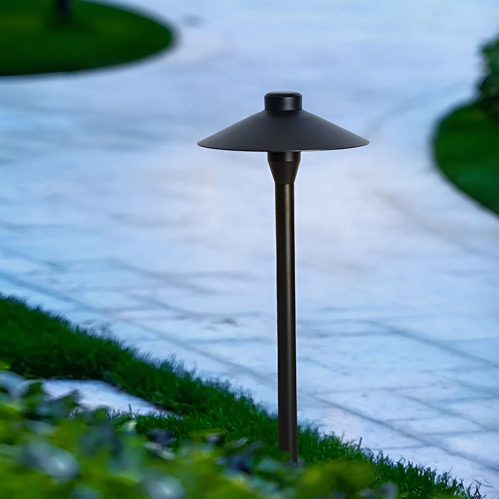 Modern Black Metal LED Pathway Umbrella Lamp for Outdoor Landscape Use