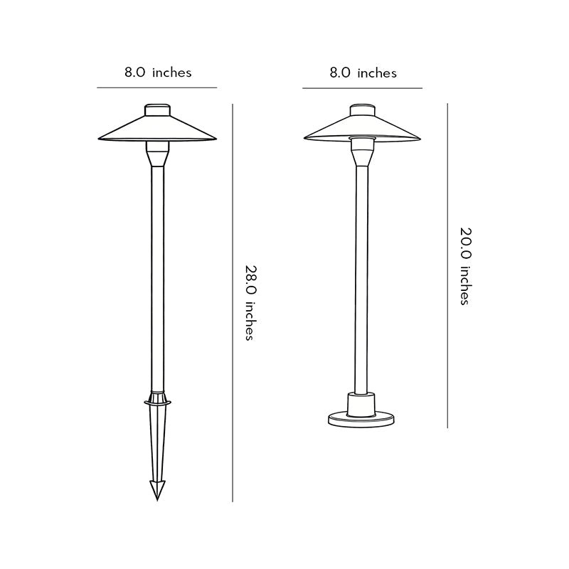 Modern Black Metal LED Pathway Umbrella Lamp for Outdoor Landscape Use