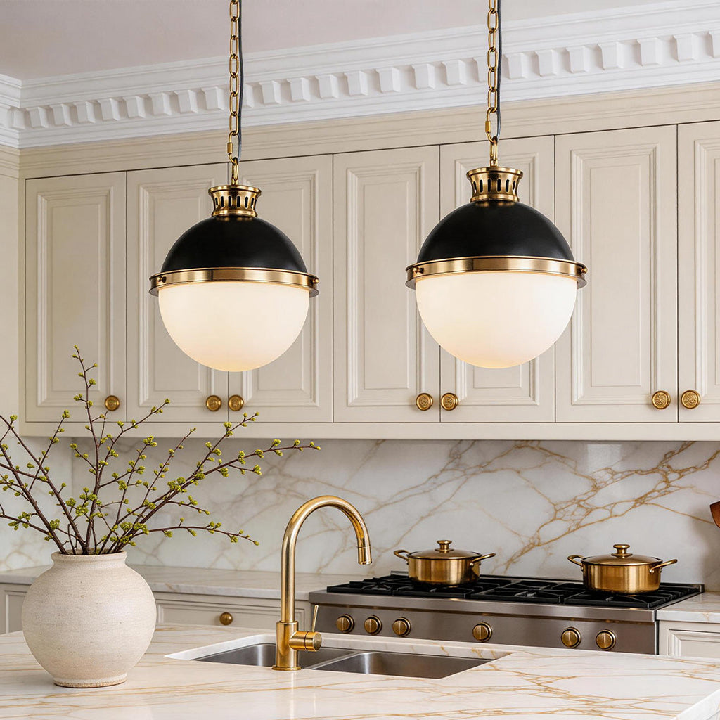 Elegant Glass Globe Ball Pendant Light for Modern Dining Room Ceiling