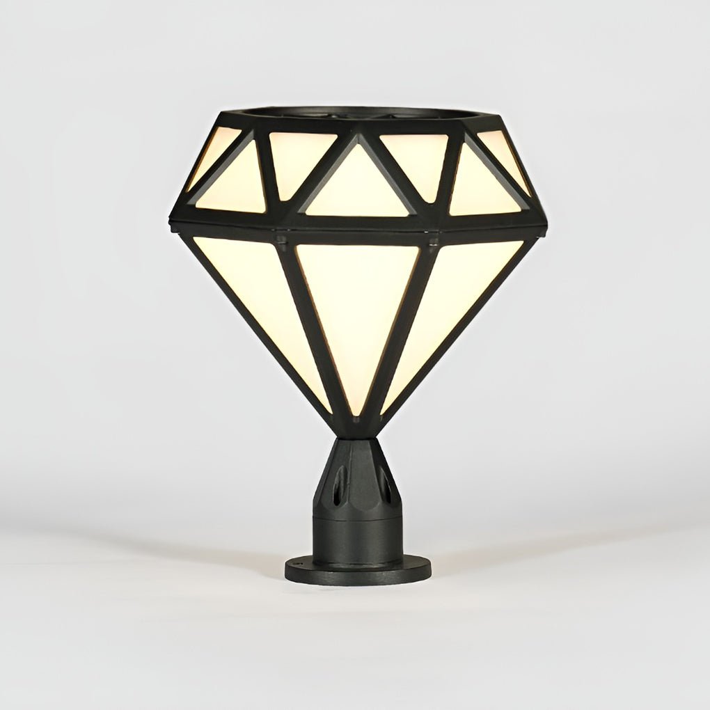 Stylish Diamond-Shaped LED Waterproof Outdoor Pillar Lights - Modern Design