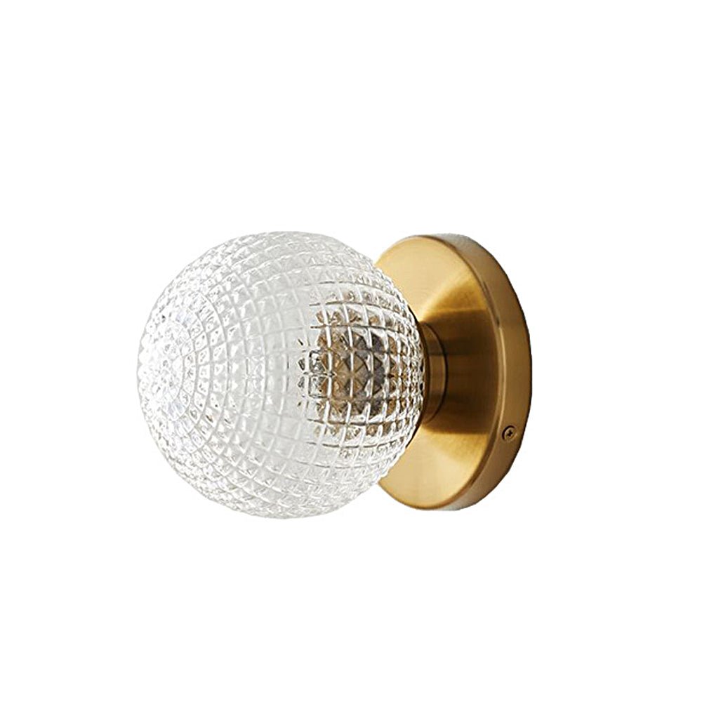 Modern Copper Glass Ball LED Wall Sconce with Three Dimmer Settings