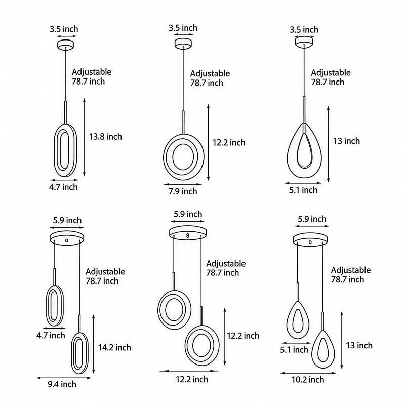 Minimalist LED Metal Pendant Light Fixture for Modern Living Spaces