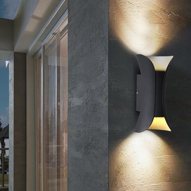 Modern Curved LED Waterproof Wall Sconce Light for Outdoor & Indoor Use