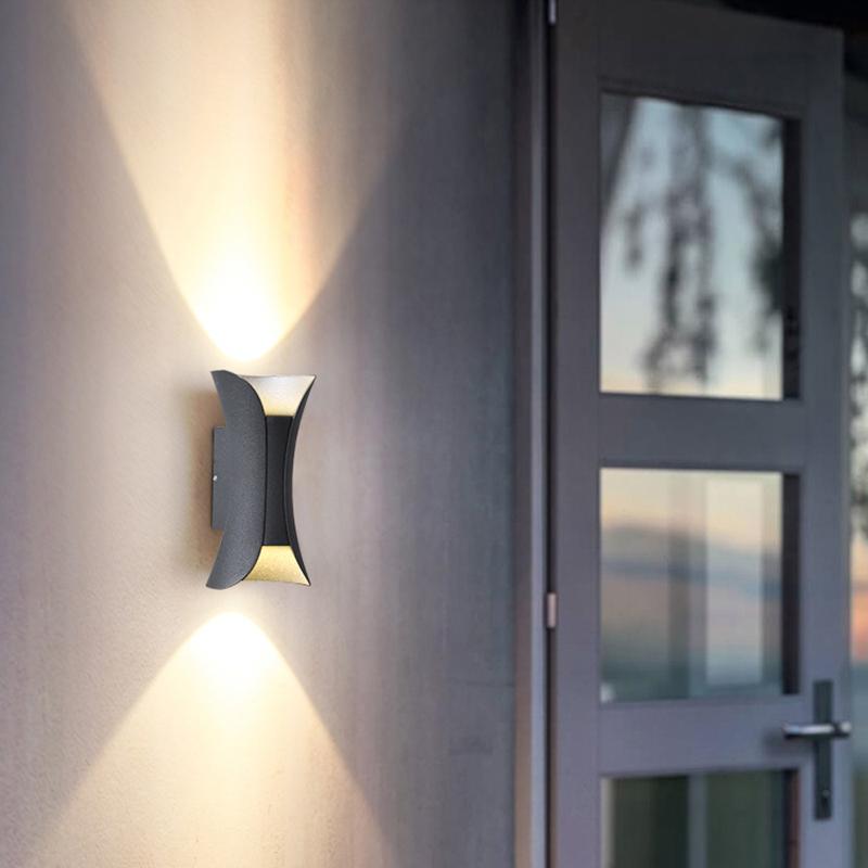 Modern Curved LED Waterproof Wall Sconce Light for Outdoor & Indoor Use