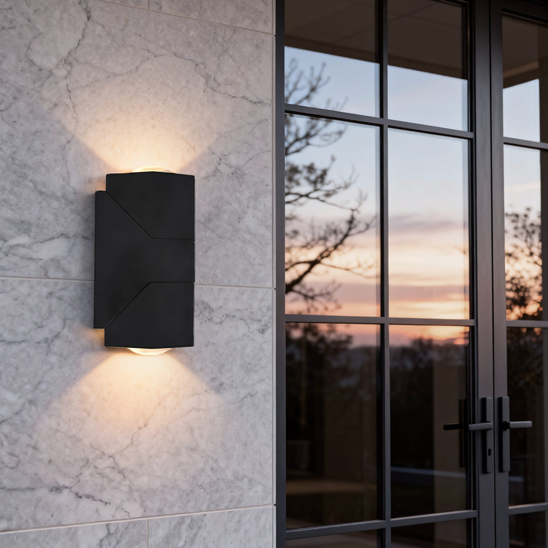 Adjustable Black Waterproof Up Down Outdoor Wall Sconce Light Fixture