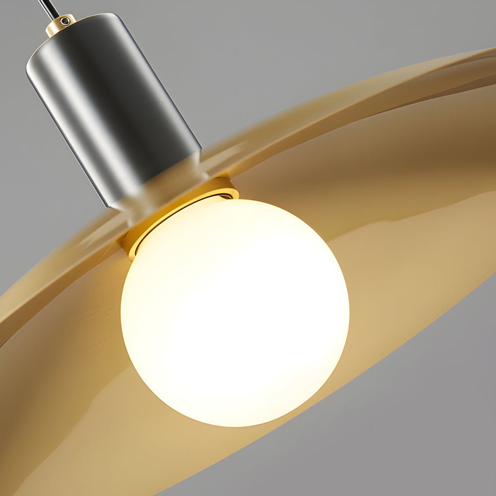 Modern Brass Flared LED Pendant Light Fixture for Dining Room Decor