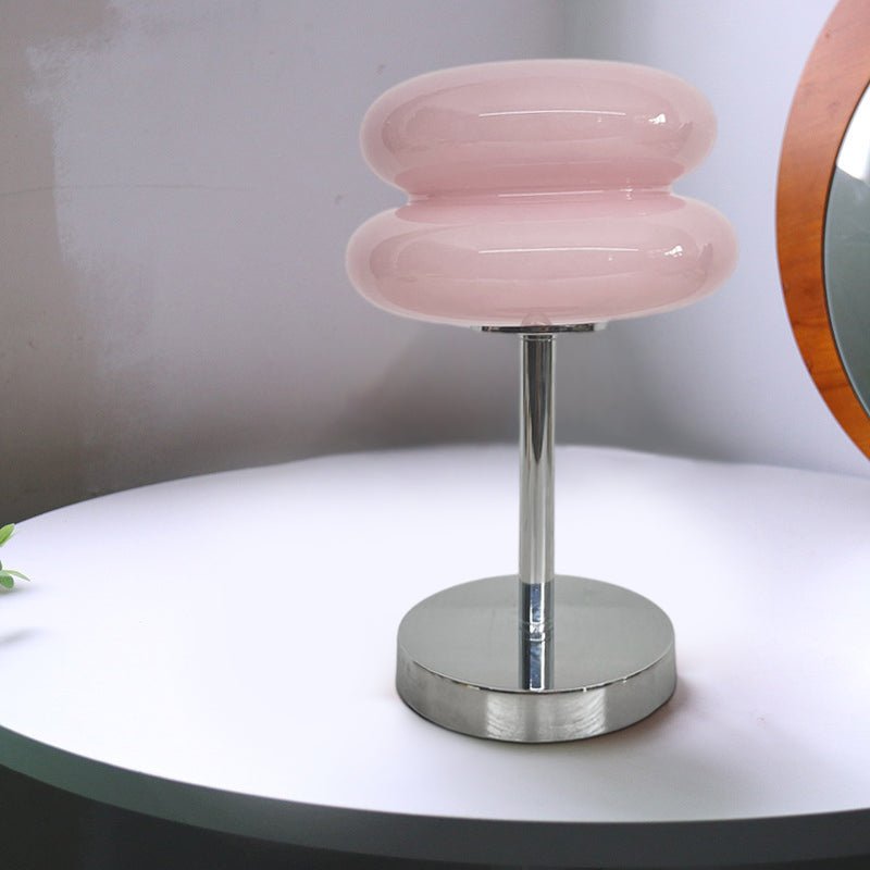 Creative USB Glass Burger Table Lamp with Warm LED Light for Modern Spaces
