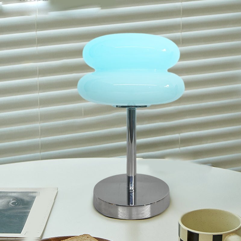Creative USB Glass Burger Table Lamp with Warm LED Light for Modern Spaces