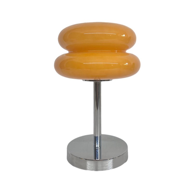 Creative USB Glass Burger Table Lamp with Warm LED Light for Modern Spaces