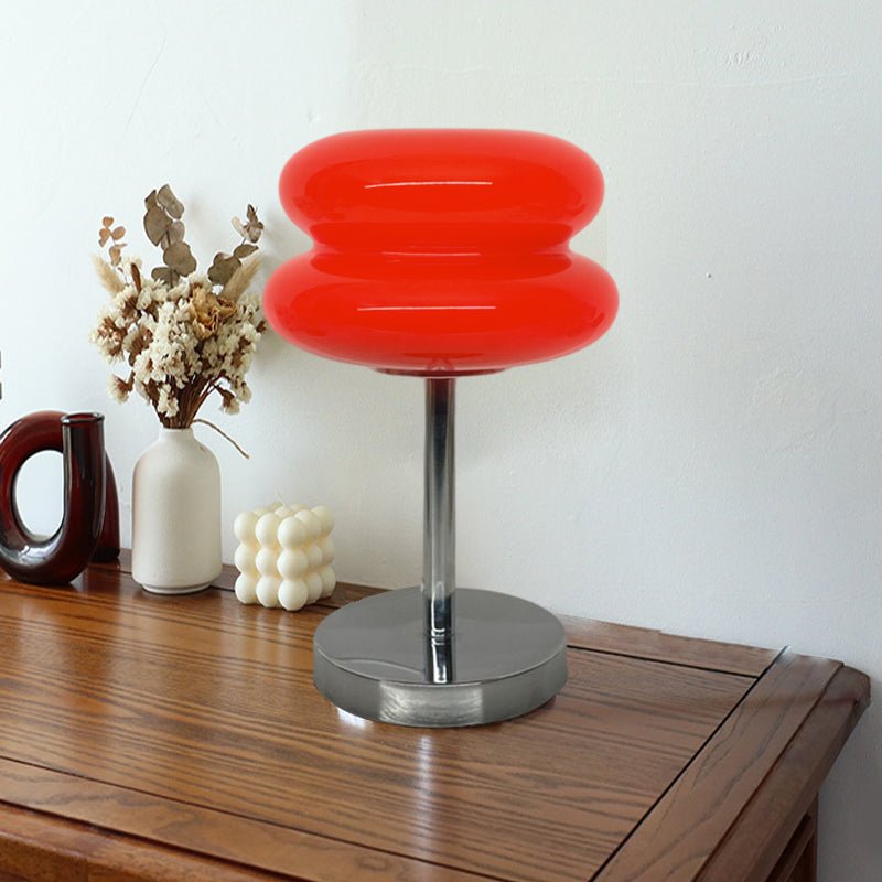 Creative USB Glass Burger Table Lamp with Warm LED Light for Modern Spaces