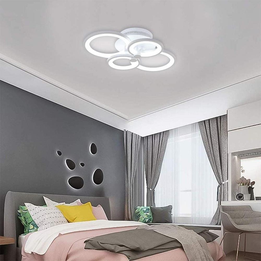 Elegant Modern Overlapping Ring Ceiling Light Fixture in Gold for Living Room