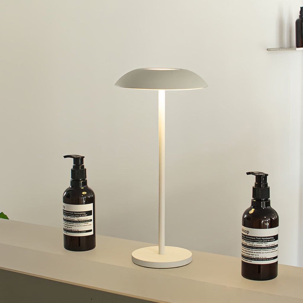 Sleek White Rechargeable Dimmable LED Table Lamp for Modern Home Decor