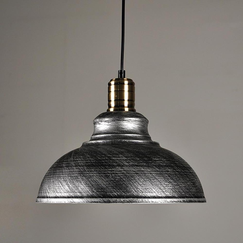 Rustic Bronze Semi Globe Metal LED Pendant Light for Home Office Decor