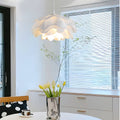 Elegant White Acrylic Flower Pendant Light with Dimming for Living Room